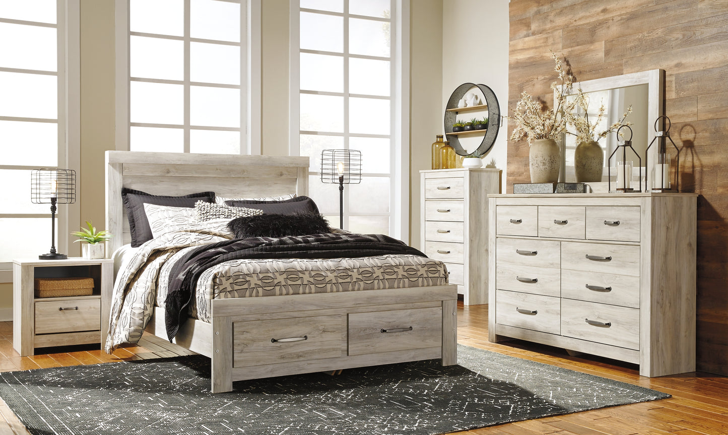 Bellaby Platform Bed With 2 Storage Drawers With Mirrored Dresser, Chest And 2 Nightstands