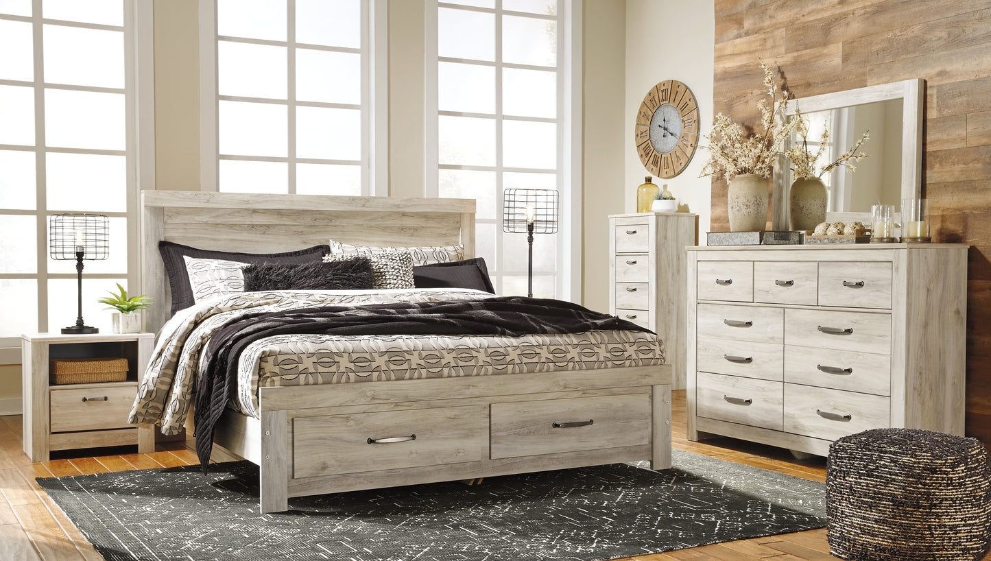 Bellaby Platform Bed With 2 Storage Drawers With Mirrored Dresser, Chest And 2 Nightstands