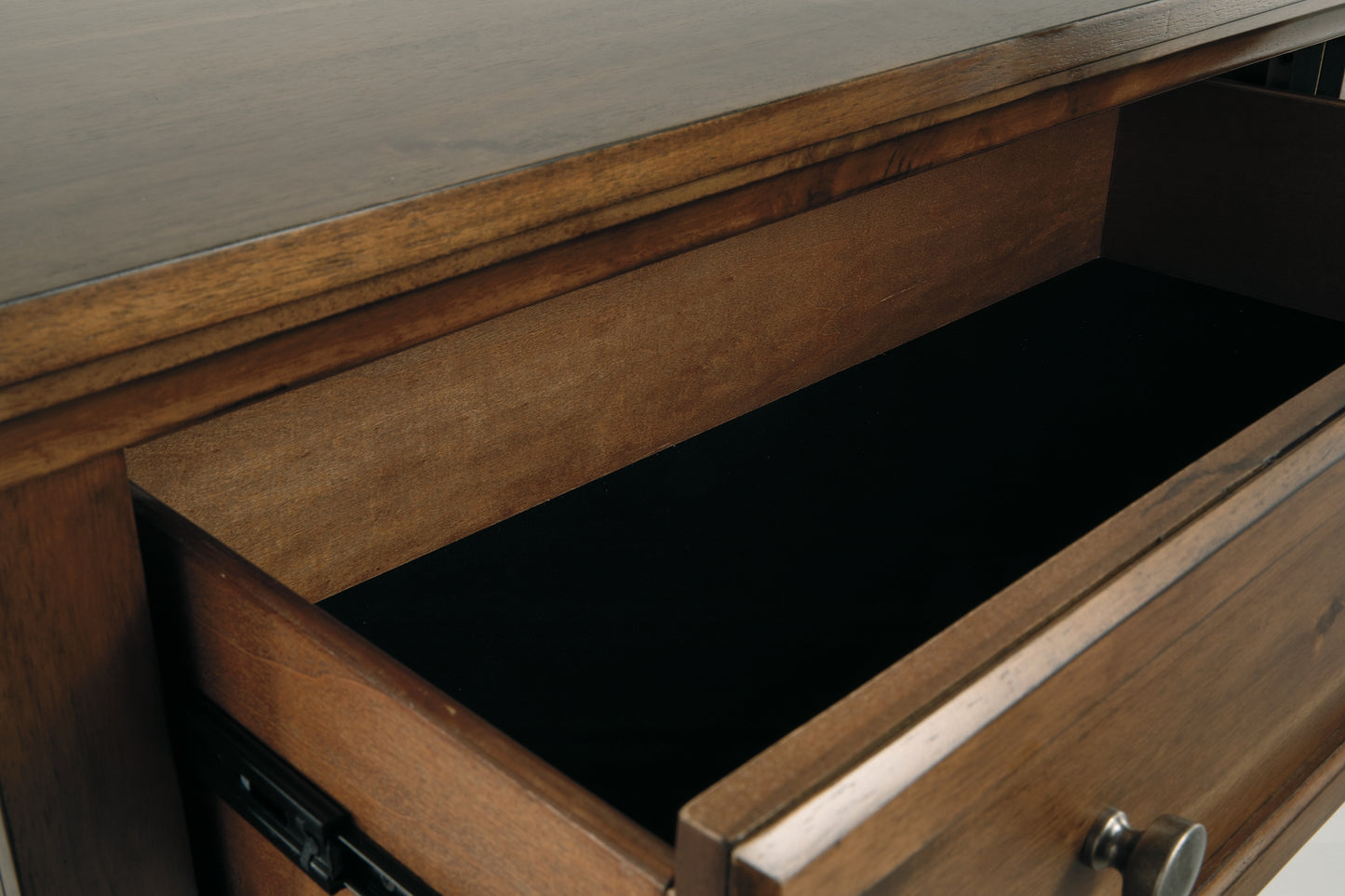 Flynnter Panel Bed With 2 Storage Drawers With Mirrored Dresser And Chest