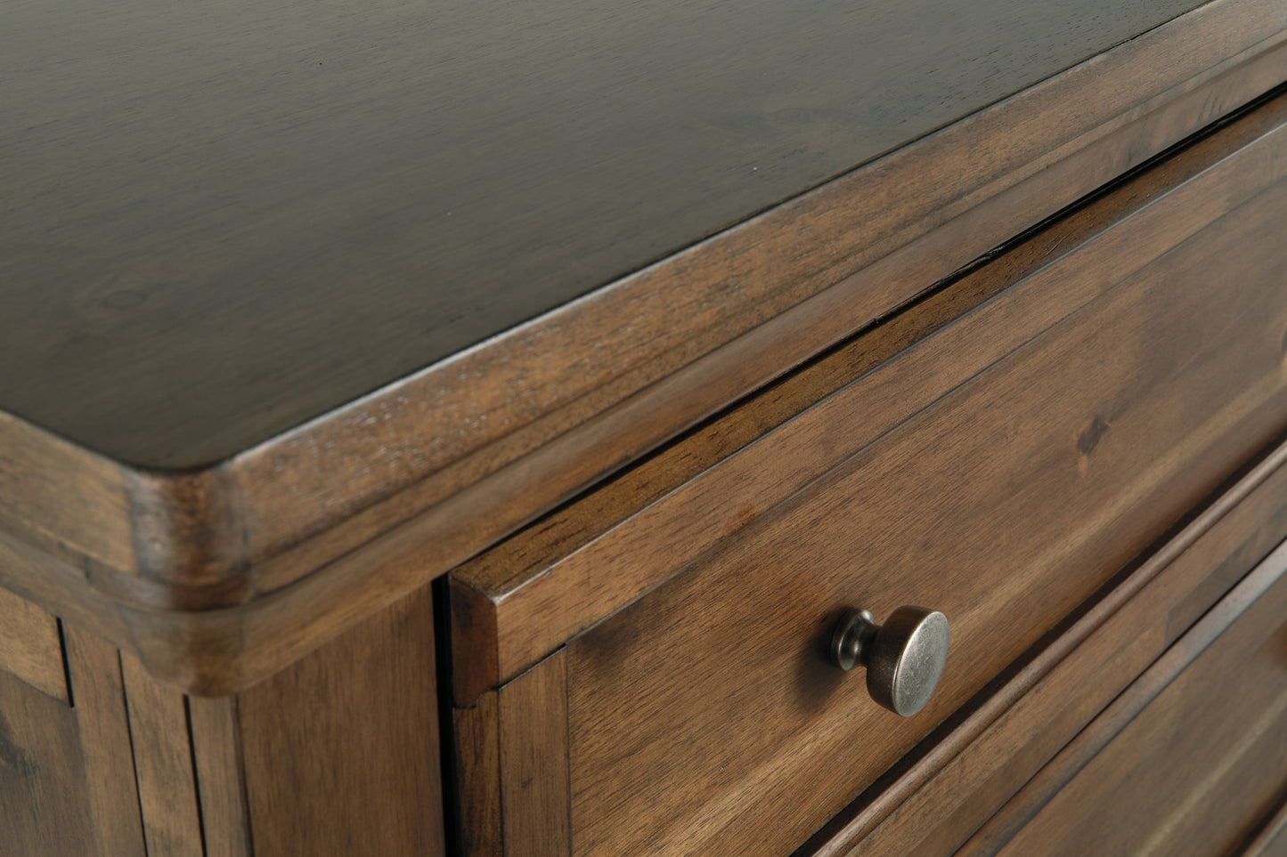 Flynnter Panel Bed With 2 Storage Drawers With Mirrored Dresser And Chest
