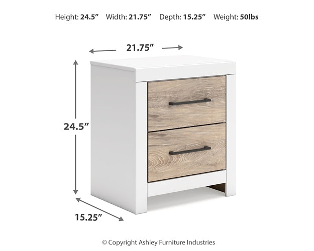 Charbitt Full Panel Bed with Mirrored Dresser and Nightstand