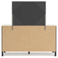 Cadmori Full Upholstered Bed with Mirrored Dresser, Chest and Nightstand