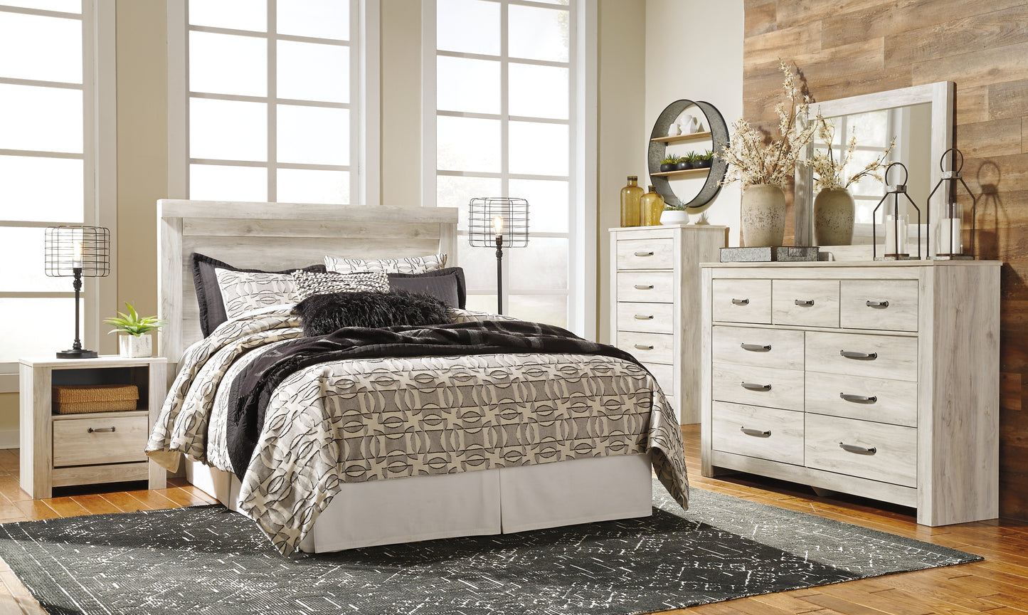 Bellaby  Panel Headboard With Mirrored Dresser, Chest And 2 Nightstands