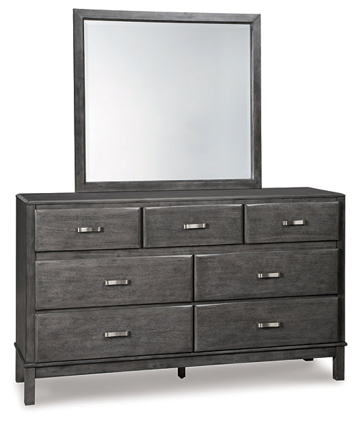Caitbrook  Storage Bed With 8 Storage Drawers With Mirrored Dresser, Chest And Nightstand