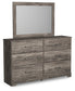 Ralinksi Twin Panel Bed with Mirrored Dresser and Nightstand